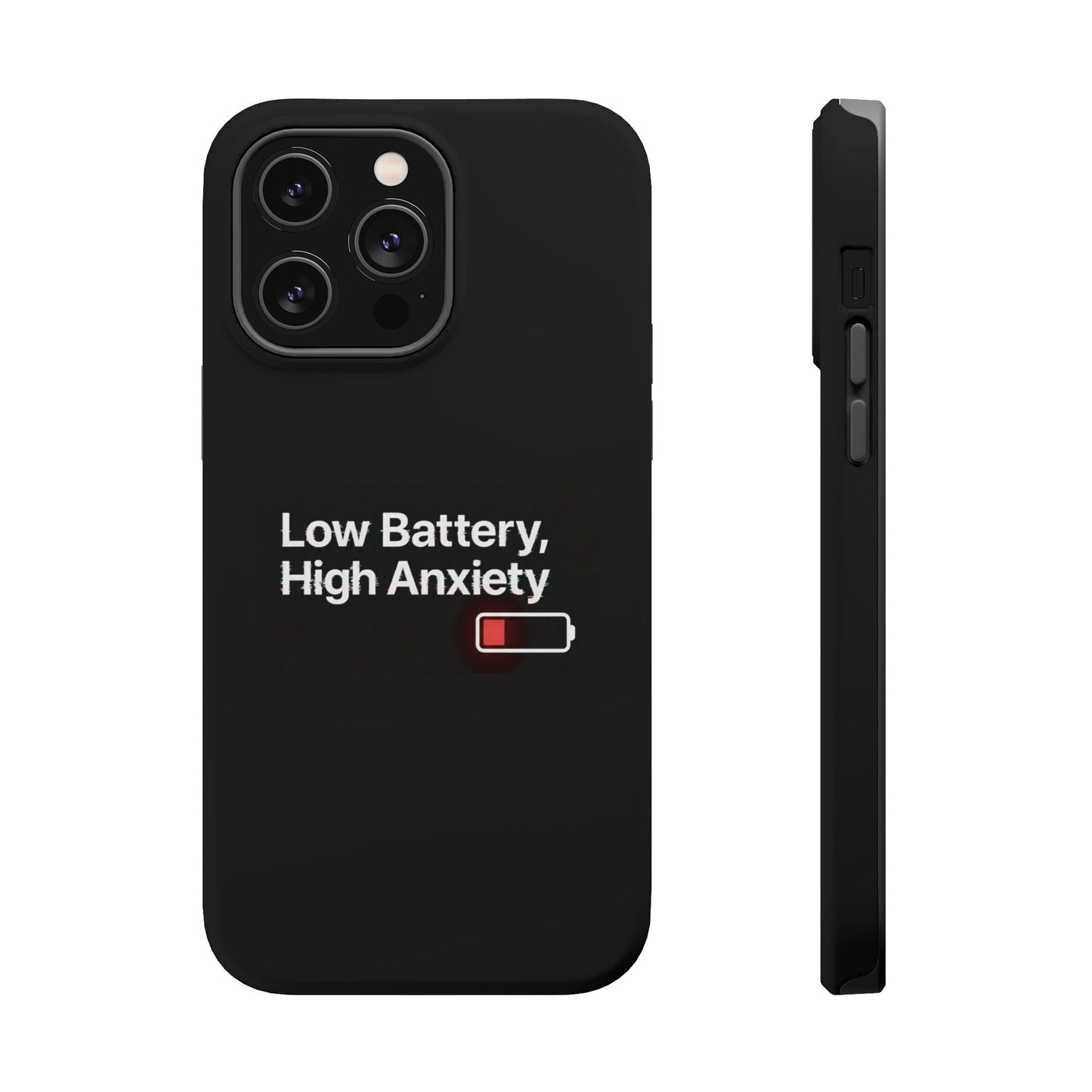 "Low Battery, High Anxiety" Case | Dual-Layer Sarcastic Impact Cover