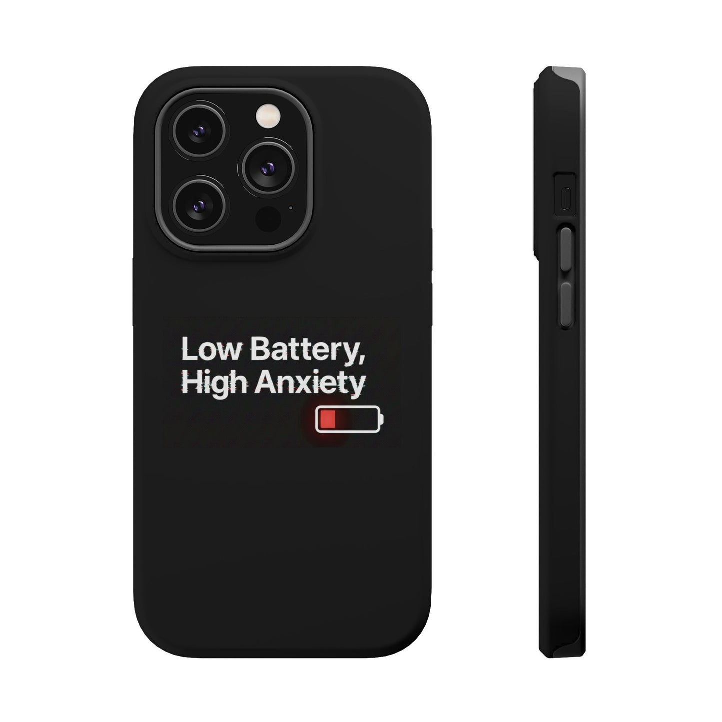 "Low Battery, High Anxiety" Case | Dual-Layer Sarcastic Impact Cover