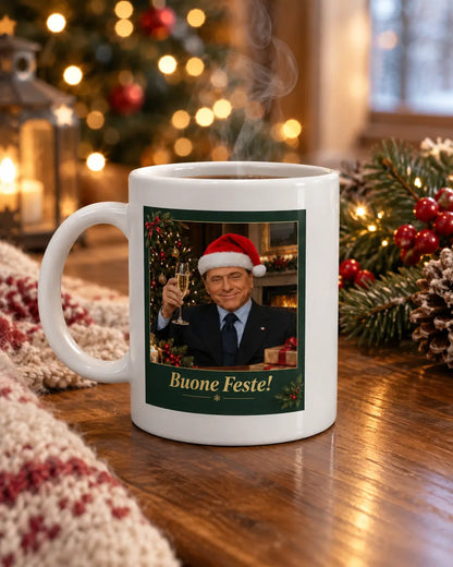 Tazza di Natale Silvio Berlusconi "Buone Feste" | Edizione Limitata