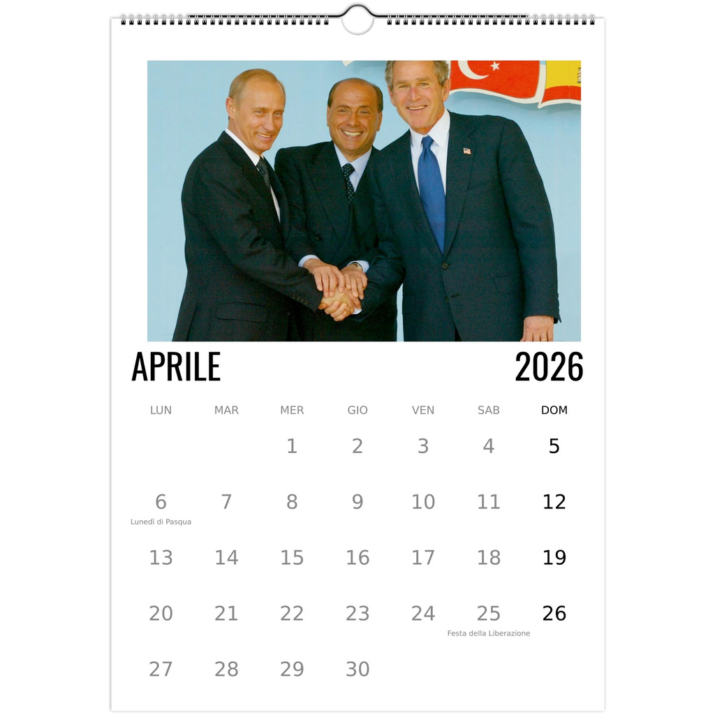 Calendario 2026 Silvio Berlusconi – mese di Aprile