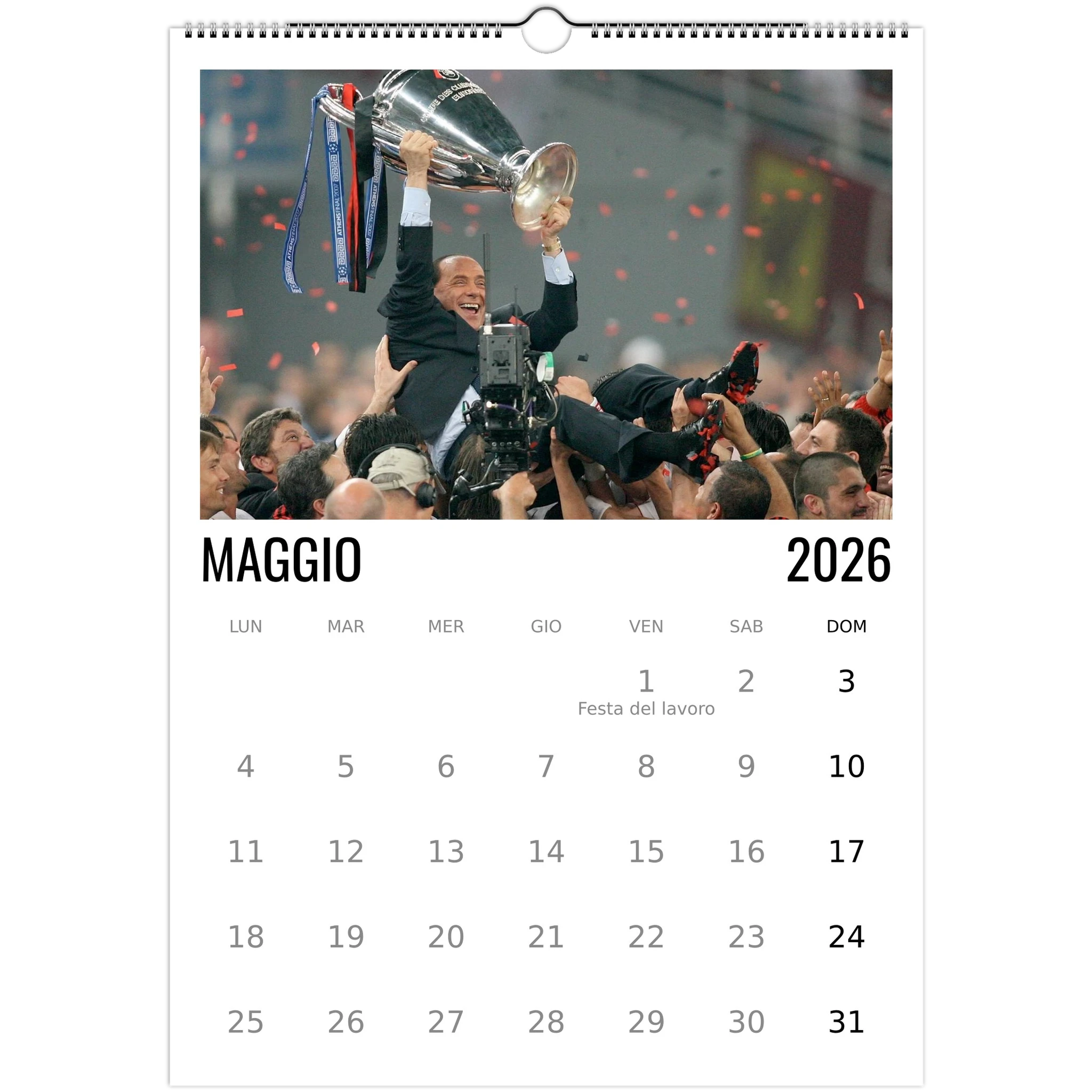Calendario 2026 Silvio Berlusconi – mese di Maggio