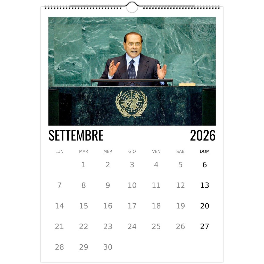 Calendario 2026 Silvio Berlusconi – mese di Settembre