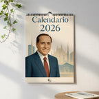 Calendario da parete 2026 Silvio Berlusconi – copertina con skyline di Milano, formato A4