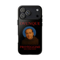 Cover rinforzata a doppio strato con illustrazione iconica di San Silvio Berlusconi, interno in TPU anti-urto e guscio rigido per iPhone e Samsung – Chic Gallery