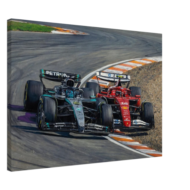 Leclerc vs Russell Dutch GP 2025 F1 canvas art 50x70cm