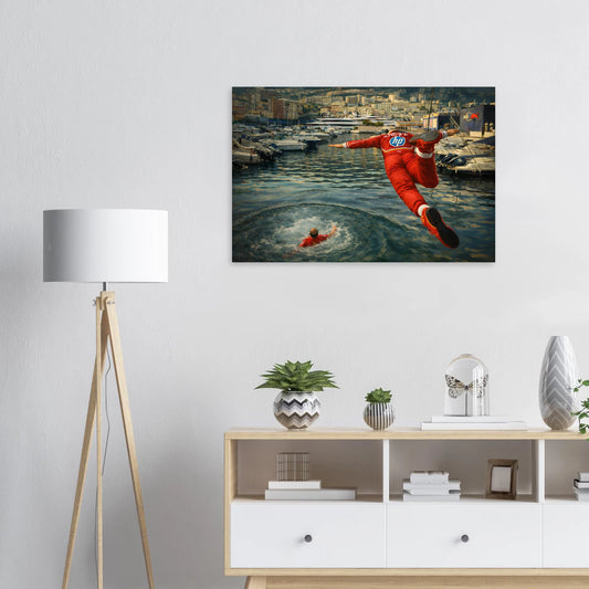 Vintage-style Formula 1 Monaco Grand Prix victory poster, semigloss premium wall art, iconic motorsport interior decor for racing enthusiasts – Chic Gallery