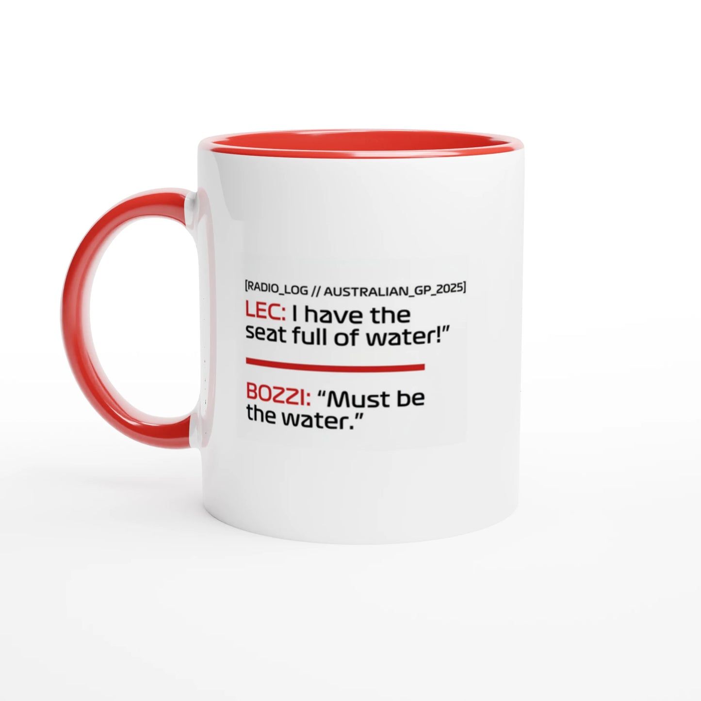 Charles Leclerc Must Be The Water F1 mug racing red