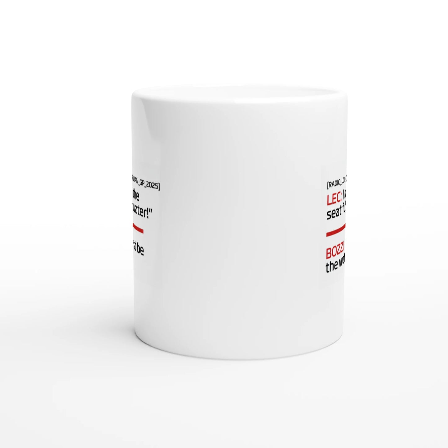 Charles Leclerc Must Be The Water F1 mug white3