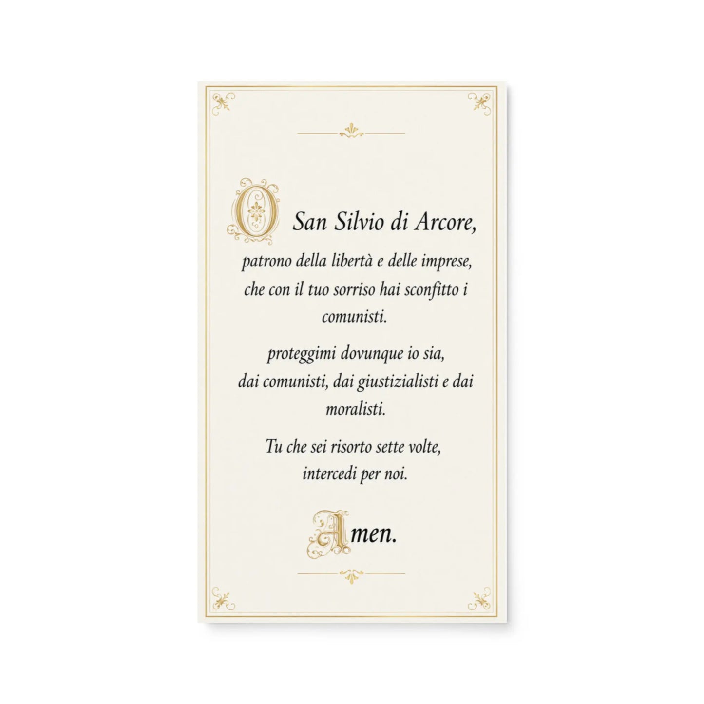 Santino San Silvio di Arcore fronte — biglietto da collezione Berlusconi — ChicGallery