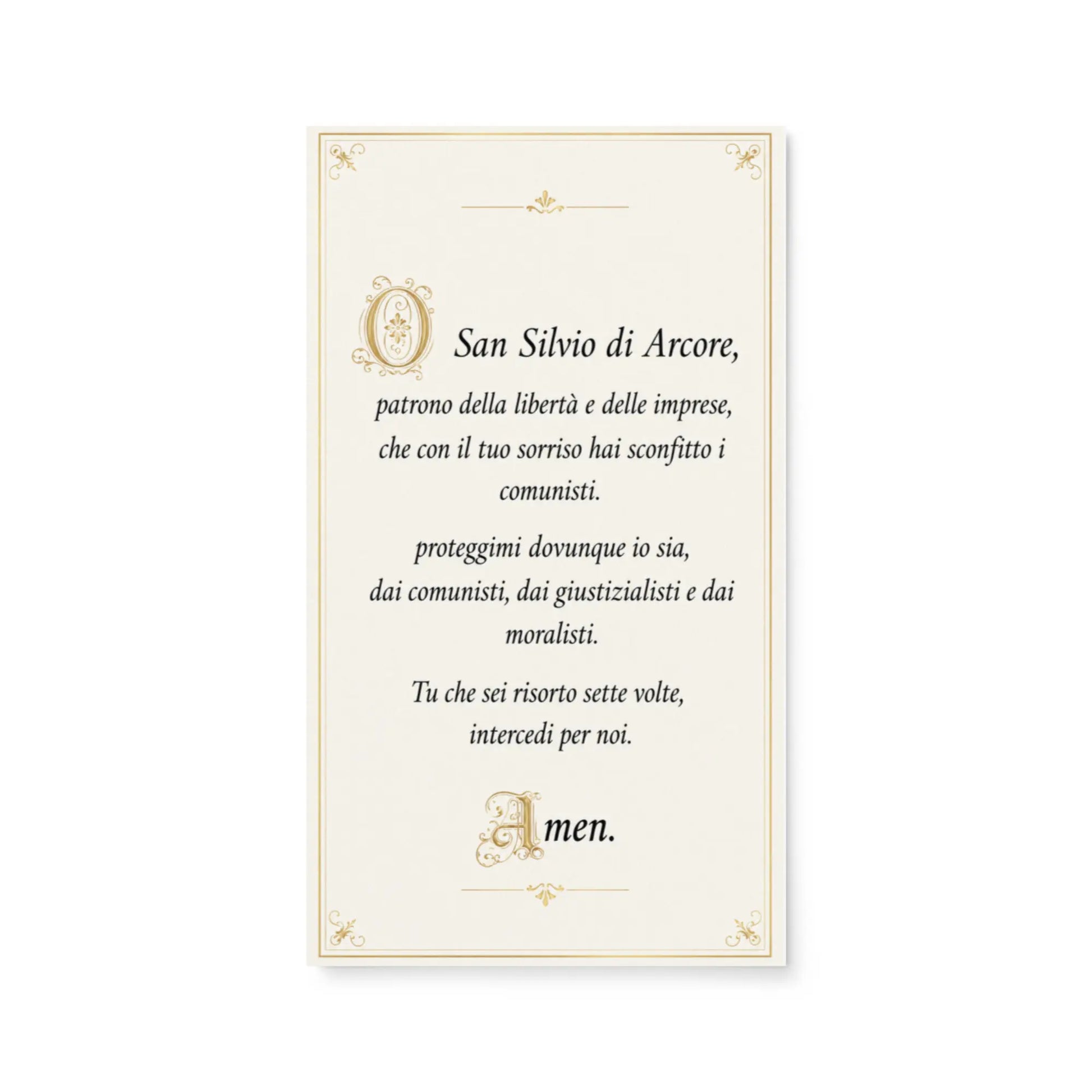 Santino San Silvio di Arcore fronte — biglietto da collezione Berlusconi — ChicGallery