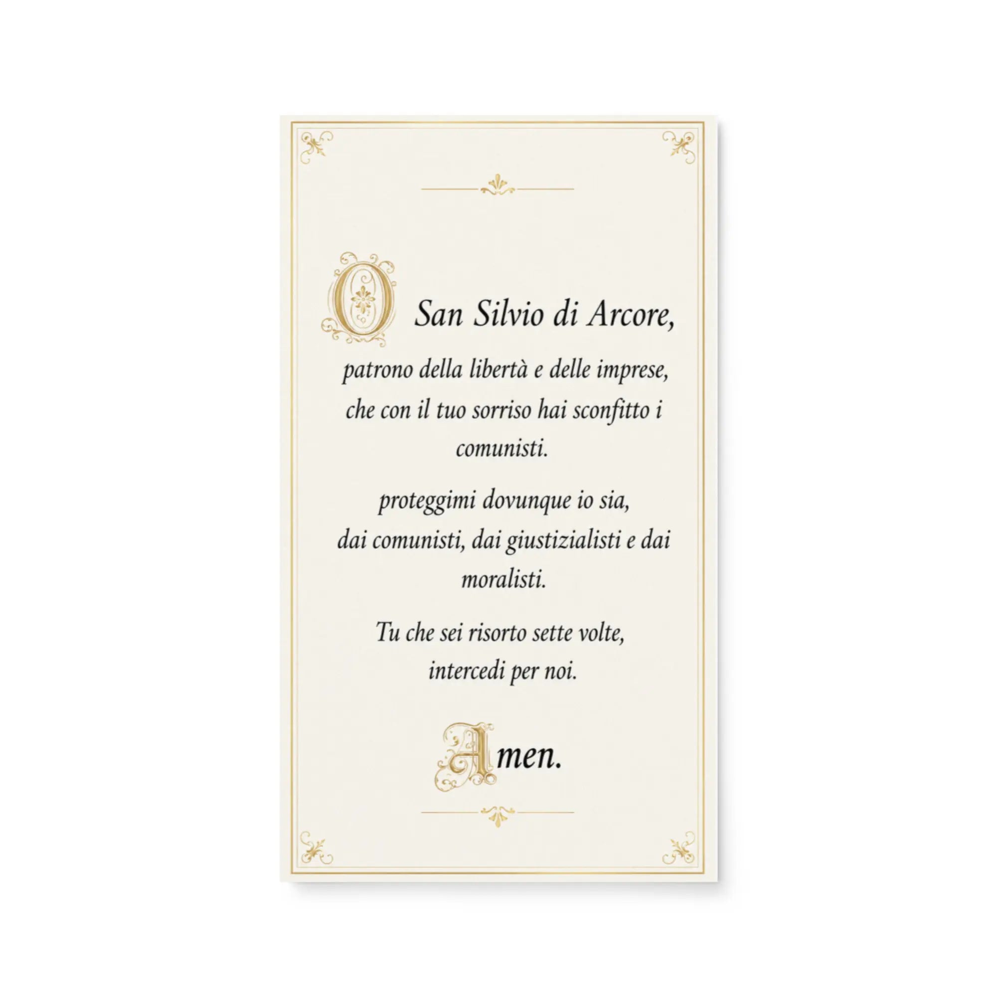 Santino San Silvio di Arcore fronte — biglietto da collezione Berlusconi — ChicGallery