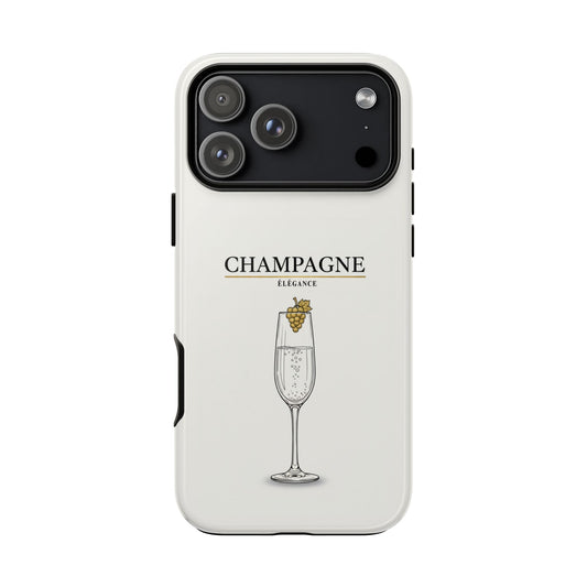 Elegant phone case featuring a 3D wrap Champagne bottle design, dual-layer shockproof protection with TPU liner for iPhone and Samsung – Chic Gallery