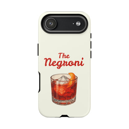 'The Negroni' aesthetic case shown on an iPhone 17, precise camera cutouts and slim profile.